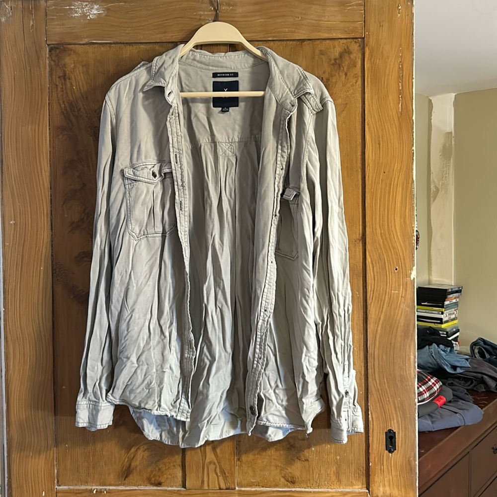 Olive drab color button down